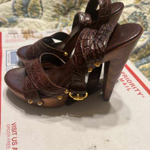 Gucci alligator crocodile shoes 7B - Picture 3 of 5